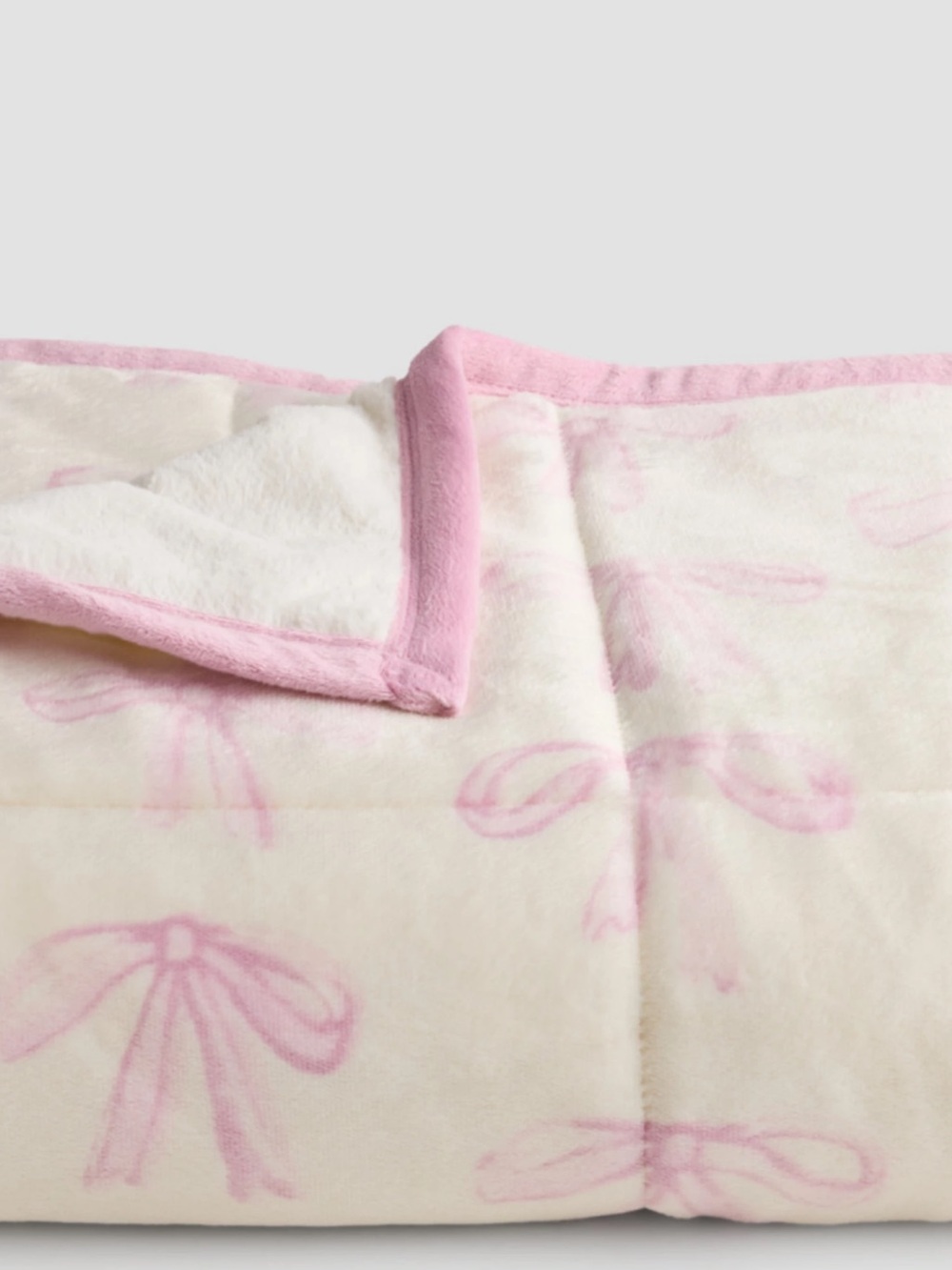 Cuddl Duds Plush Pink Bow Throw Blanket (just in time for holiday gifts) NWT